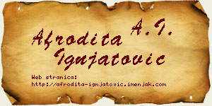 Afrodita Ignjatović vizit kartica